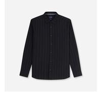 Langarmhemd OLYMP "Casual", Herren, Gr. L, N-Gr, schwarz, Web, Obermaterial: 100% Baumwolle, regular fit, 1-Knopf-Manschette, Hemden, regular fit, Kentkragen (41307915-L) schwarz