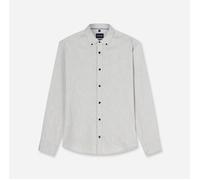 Langarmhemd OLYMP "Casual", Herren, Gr. M, N-Gr, grau (mittelgrau), Web, Obermaterial: 100% Baumwolle, regular fit normal, 1-Knopf-Manschette, Hemden, Button-down-Kragen, regular fit (13314468-M) mitt