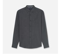 OLYMP Langarmhemd Casual – Herren, Regular Fit, 100% Baumwolle, Button-down, grau (schwarz) Gr. XL