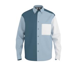 Langarmhemd OLYMP, Herren, Gr. XXL, N-Gr, blau, Web, Obermaterial: 100% Baumwolle, mehrfarbig, regular fit, tiefer Rundhals, 1-Knopf-Manschette mit Schlitz, Hemden, Button-Down-Kragen, Overshirt (6107