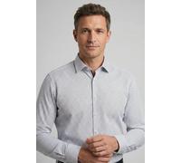 Langarmhemd OLYMP "Level 5", Herren, Gr. 43, N-Gr, weiß, Web, Obermaterial: 100% Baumwolle, gemustert, normal, 2-Knopf-Manschette, Hemden, body fit, Kentkragen, Businesshemd (64058243-43) weiß