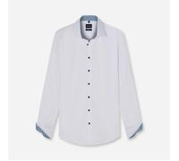 Langarmhemd OLYMP "Level Five Cover Shirt", Herren, Gr. 41, N-Gr, weiß, Web, Obermaterial: 100% Baumwolle, body fit normal, 2-Knopf-Manschette, Hemden, höchste Blickdichte, bügelfrei, body it, Busines