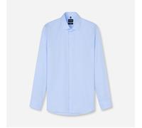 Langarmhemd OLYMP "Level Five Cover Shirt", Herren, Gr. 43, N-Gr, blau (bleu), Web, Obermaterial: 100% Baumwolle, body fit normal, 2-Knopf-Manschette, Hemden, höchste Blickdichte, bügelfrei, Businessh