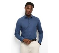 Langarmhemd OLYMP "Level Five", Damen, Gr. 42, N-Gr, marine, Web, Obermaterial: 100% Baumwolle, normal, 2-Knopf-Manschette, Hemden, Businesshemd, body fit, New York Kentkragen (86638455-42) marine