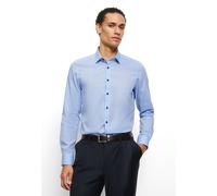 Langarmhemd OLYMP "Level Five", Herren, Gr. 39, N-Gr, blau (bleu), Web, Obermaterial: 100% Baumwolle, normal, 2-Knopf-Manschette, Hemden, Businesshemd, body fit, New York Kentkragen (67113438-39) bleu