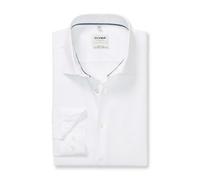 Langarmhemd OLYMP "Level Five", Herren, Gr. 40, N-Gr, weiß, Web, Obermaterial: 100% Baumwolle, normal, 2-Knopf-Manschette, Hemden, New York Kentkragen, Businesshemd, body fit (31732426-40) weiß