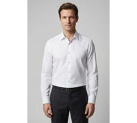 Langarmhemd OLYMP "Level Five", Herren, Gr. 40, N-Gr, weiß, Web, Obermaterial: 97% Baumwolle, 3% Elastolefin, normal, 2-Knopf-Manschette, Hemden, Under-Button-down-Kragen, Businesshemd, body fit, fein