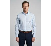 Langarmhemd OLYMP "Level Five", Herren, Gr. 41, N-Gr, bleu, Web, Obermaterial: 97% Baumwolle, 3% Elastolefin, 2-Knopf-Manschette, Hemden, Businesshemd, boby fit, Kentkragen, gemustert (74673068-41) bl