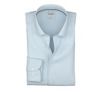 Langarmhemd OLYMP "Level Five", Herren, Gr. 41, N-Gr, bleu, Web, Obermaterial: 97% Baumwolle, 3% Elastolefin, normal, 2-Knopf-Manschette, Hemden, Under-Button-down-Kragen, Businesshemd, body fit, fein