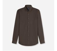 Businesshemd OLYMP "OLYMP Level Five, Body Fit, Royal Kent", Herren, Gr. 41, Normaler Arm, braun (schwarz, braun), 97% Baumwolle, 3% Elastolefin, Hemden (17660664-41) schwarz, braun