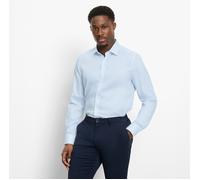 Langarmhemd OLYMP "Level Five", Herren, Gr. 42, N-Gr, bleu, Web, Obermaterial: 97% Baumwolle, 3% Elastolefin, 2-Knopf-Manschette, Hemden, Businesshemd, boby fit, Kentkragen, gemustert (74673068-42) bl