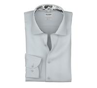 Langarmhemd OLYMP "Level Five", Herren, Gr. 42, N-Gr, silbergrau, Web, Obermaterial: 97% Baumwolle, 3% Elastolefin, körpernah, 2-Knopf-Manschette, Hemden, Businesshemd, body fit, New York Kentkragen (