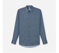 Langarmhemd OLYMP "Level Five", Herren, Gr. 44, N-Gr, marine, Web, Obermaterial: 97% Baumwolle, 3% Elastolefin, 2-Knopf-Manschette, Hemden, Businesshemd, boby fit, Kentkragen, gemustert (19964153-44)