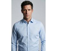 Langarmhemd OLYMP "Luxor", Damen, Gr. 42, N-Gr, bleu, Web, Obermaterial: 64% Baumwolle, 27% Polyester, 9% Elasthan, comfort fit, 2-Knopf-Manschette, Hemden (57487259-42) bleu