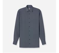 Langarmhemd OLYMP "Luxor 24/Seven comfort fit", Herren, Gr. 44, N-Gr, marine, Web, Obermaterial: 64% Baumwolle, 27% Polyester, 9% Elasthan, comfort fit, 2-Knopf-Manschette, Hemden Langarmhemd, Busines