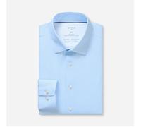 Langarmhemd OLYMP "Luxor 24/Seven", Herren, Gr. 41, N-Gr, bleu, Jersey, Obermaterial: 92% Baumwolle, 8% Elasthan, normal, 2-Knopf-Manschette, Hemden, Businesshemd, Jersey, modern fit, New Kentkragen (