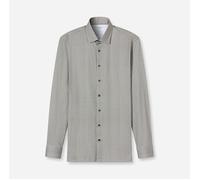 Langarmhemd OLYMP "Luxor 24/Seven", Herren, Gr. 41, N-Gr, graugrün, Jersey, Obermaterial: 92% Baumwolle, 8% Elasthan, normal, 2-Knopf-Manschette, Hemden, Businesshemd, Jersey, modern fit, New Kentkrag