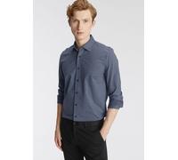 Langarmhemd OLYMP "Luxor 24/Seven modern fit Jerseyshirt", Herren, Gr. 38, N-Gr, blau (rauchblau), Jersey, Obermaterial: 92% Baumwolle, 8% Elasthan, Hemden, mit geruchshemmenden Materialeigenschaften