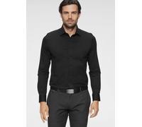 Langarmhemd OLYMP "Luxor 24/Seven modern fit Jerseyshirt", Herren, Gr. 47, N-Gr, schwarz, Jersey, Obermaterial: 92% Baumwolle, 8% Elasthan, Hemden, mit geruchshemmenden Materialeigenschaften (70695967