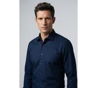Langarmhemd OLYMP "Luxor Big & Tall", Herren, Gr. 50, N-Gr, nachtblau, Obermaterial: 100% Baumwolle, comfort fit, 2-Knopf-Manschette, Hemden, Businesshemd, Große Größen, comfort fit, New-Kentkragen, b