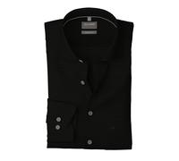 Langarmhemd OLYMP "Luxor comfort fit", Herren, Gr. 48, N-Gr, schwarz, Web, Obermaterial: 100% Baumwolle, comfort fit, 2-Knopf-Manschette, Hemden, Struktur - Satin, comfort fit, Businesshemd, New-Kentk