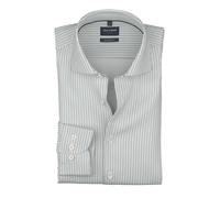 Langarmhemd OLYMP "Luxor", Herren, Gr. 39, N-Gr, silbergrau, Web, Obermaterial: 100% Baumwolle, gestreift, normal, 2-Knopf-Manschette, Hemden, modern fit, Royal -Kentkragen, Businesshemd (17620561-39)
