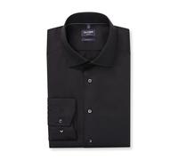 Langarmhemd OLYMP "Luxor", Herren, Gr. 40, N-Gr, schwarz, Web, Obermaterial: 100% Baumwolle, tailliert, 2-Knopf-Manschette, Hemden, Businesshemd, Global-Kentkragen, Modern Fit (65525966-40) schwarz