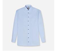 Langarmhemd OLYMP "Luxor", Herren, Gr. 40, Verlängerter Arm, bleu, Web, Obermaterial: 100% Baumwolle, comfort fit normal, 2-Knopf-Manschette, Hemden, Businesshemd, comfort fit, New Kentkragen (3433590