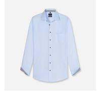 Langarmhemd OLYMP "Luxor", Herren, Gr. 41, N-Gr, blau (bleu), Web, Obermaterial: 100% Baumwolle, modern fit normal, 2-Knopf-Manschette, Hemden, Businesshemd, New-Kentkragen, Modern Fit (13912843-41) b