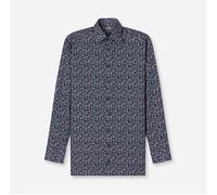 Langarmhemd OLYMP "Luxor", Herren, Gr. 41, N-Gr, blau (marine), Web, Obermaterial: 100% Baumwolle, comfort fit, 2-Knopf-Manschette, Hemden, gemustert, Businesshemd, comfort fit, New-Kentkragen (945429