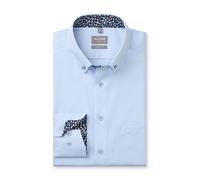 Langarmhemd OLYMP "Luxor", Herren, Gr. 41, N-Gr, hellblau, Web, Obermaterial: 100% Baumwolle, comfort fit normal, 2-Knopf-Manschette, Hemden, Businesshemd, comfort fit, Button-down-Kragen (97817408-41