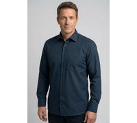 Langarmhemd OLYMP "Luxor", Herren, Gr. 41, N-Gr, marine, Web, Obermaterial: 100% Baumwolle, comfort fit, 2-Knopf-Manschette, Hemden, Businesshemd, comfort fit, New-Kentkragen (74893900-41) marine