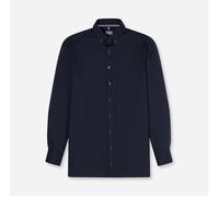 Langarmhemd OLYMP "Luxor", Herren, Gr. 41, N-Gr, marine, Web, Obermaterial: 100% Baumwolle, comfort fit normal, 2-Knopf-Manschette, Hemden, Businesshemd, comfort fit, Button-down-Kragen (41228855-41) 