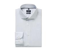 Langarmhemd OLYMP "Luxor", Herren, Gr. 41, N-Gr, silbergrau, Web, Obermaterial: 100% Baumwolle, gestreift, normal, 2-Knopf-Manschette, Hemden, modern fit, Royal -Kentkragen, Businesshemd (17620561-41)