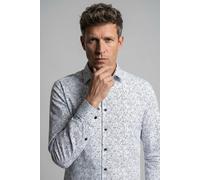 Langarmhemd OLYMP "Luxor", Herren, Gr. 41, N-Gr, weiß, Web, Obermaterial: 64% Baumwolle, 27% Polyester, 9% Elasthan, normal, 2-Knopf-Manschette, Hemden Langarmhemd, modern fit, Businesshemd, New Kentk