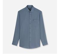 Langarmhemd OLYMP "Luxor", Herren, Gr. 42, N-Gr, blau (marine), Web, Obermaterial: 100% Baumwolle, tailliert normal, 2-Knopf-Manschette, Hemden, Businesshemd, New-Kentkragen, Modern Fit (62880610-42)