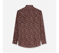 Langarmhemd OLYMP "Luxor", Herren, Gr. 42, N-Gr, braun (bordeaux), Web, Obermaterial: 100% Baumwolle, tailliert normal, 2-Knopf-Manschette, Hemden, Businesshemd, New-Kentkragen, Modern Fit (51313243-4