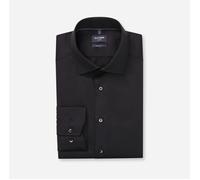 Langarmhemd OLYMP "Luxor", Herren, Gr. 42, N-Gr, schwarz, Web, Obermaterial: 100% Baumwolle, tailliert, 2-Knopf-Manschette, Hemden, Businesshemd, Global-Kentkragen, Modern Fit (65525966-42) schwarz