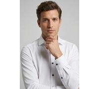 Langarmhemd OLYMP "Luxor", Herren, Gr. 42, N-Gr, weiß, Web, Obermaterial: 100% Baumwolle, 2-Knopf-Manschette, Hemden, Businesshemd, modern fit, New-Kentkragen (28502536-42) weiß