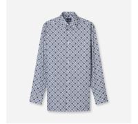 Langarmhemd OLYMP "Luxor", Herren, Gr. 43, N-Gr, blau (bleu), Web, Obermaterial: 100% Baumwolle, gemustert, normal, 2-Knopf-Manschette, Hemden, Businesshemd, modern fit, New-Kentkragen (84390325-43) b