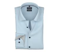 Langarmhemd OLYMP "Luxor", Herren, Gr. 43, N-Gr, bleu, Web, Obermaterial: 64% Baumwolle, 27% Polyester, 9% Elasthan, normal, 2-Knopf-Manschette, Hemden, Businesshemd, modern fit, New Kentkragen, Clima