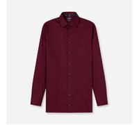 OLYMP Langarmhemd Luxor Businesshemd Herren Modern Fit New Kent 100% Baumwolle Dunkelrot Gr. 44