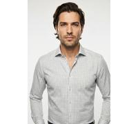 Langarmhemd OLYMP "Luxor", Herren, Gr. 44, N-Gr, grau (silbergrau), Web, Obermaterial: 100% Baumwolle, normal, 2-Knopf-Manschette, Hemden, Businesshemd, modern fit, Royal Kentkragen (32982724-44) silb