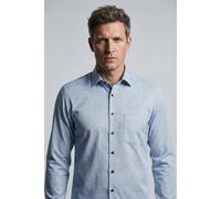 Langarmhemd OLYMP "Luxor", Herren, Gr. 44, Verlängerter Arm, bleu, Web, Obermaterial: 100% Baumwolle, normal, Hemden, Businesshemd, comfort fit, New-Kentkragen, extra langer Arm (11448005-44) bleu