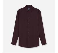 Langarmhemd OLYMP "Luxor", Herren, Gr. 46, N-Gr, braun (bordeaux), Web, Obermaterial: 100% Baumwolle, tailliert normal, 2-Knopf-Manschette, Hemden, Businesshemd, New-Kentkragen, Modern Fit (65872265-4