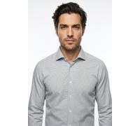 Langarmhemd OLYMP "Luxor", Herren, Gr. 48, N-Gr, marine, Web, Obermaterial: 100% Baumwolle, tailliert normal, 2-Knopf-Manschette, Hemden, Businesshemd, Royal-Kentkragen, modern fit (12688848-48) marin