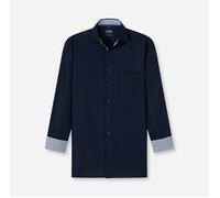 Langarmhemd OLYMP "Luxor modern fit", Herren, Gr. 40, N-Gr, kobalt, Web, Obermaterial: 100% Baumwolle, 2-Knopf-Manschette, Hemden, modern fit, Global-Kentkragen, Businesshemd (53424660-40) kobalt