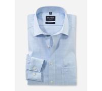 OLYMP Luxor, bügelfreies Business Hemd, modern fit, Blau, Karo, Kent, 42 (0776641142)