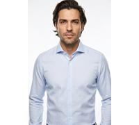 Langarmhemd OLYMP "Luxor modern fit", Herren, Gr. 45, N-Gr, blau (bleu), Web, Obermaterial: 100% Baumwolle, gemustert, normal, 2-Knopf-Manschette, Hemden, feine Struktur, Businesshemd. Royal-Kentkrage