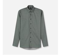 Langarmhemd OLYMP "No 6", Damen, Gr. 39, N-Gr, graugrün, Web, Obermaterial: 100% Baumwolle, unifarben, sehr schmal normal, 2-Knopf-Manschette, Hemden, Businesshemd, super slim fit, New York Kentkragen